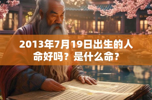 2013年7月19日出生的人命好吗？是什么命？