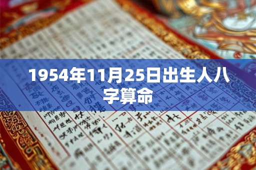 1954年11月25日出生人八字算命