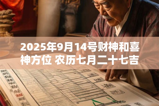 2025年9月14号财神和喜神方位 农历七月二十七吉时查询