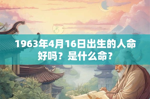 1963年4月16日出生的人命好吗？是什么命？