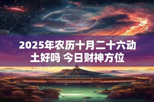 2025年农历十月二十六动土好吗 今日财神方位 2025年农历十月二十六动土好吗 今日财神方位