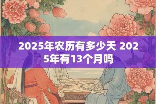 2025年农历有多少天 2025年有13个月吗