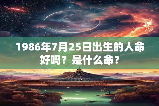 1986年7月25日出生的人命好吗？是什么命？