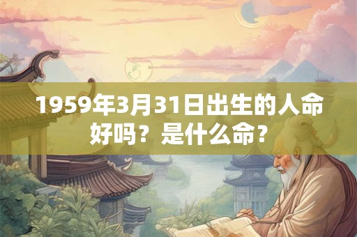1959年3月31日出生的人命好吗？是什么命？