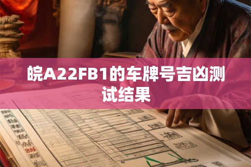 皖A22FB1的车牌号吉凶测试结果