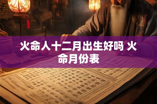 火命人十二月出生好吗 火命月份表
