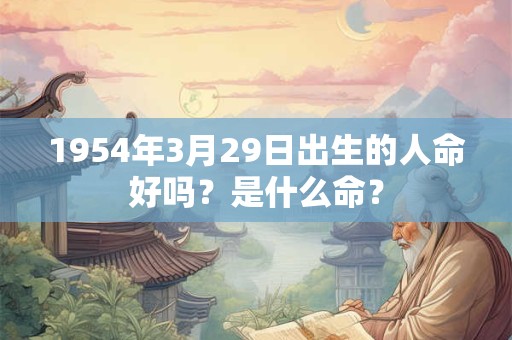 1954年3月29日出生的人命好吗？是什么命？