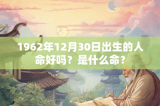 1962年12月30日出生的人命好吗？是什么命？