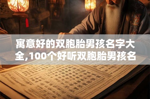 寓意好的双胞胎男孩名字大全,100个好听双胞胎男孩名字