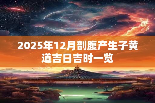 2026年12月剖腹产生子黄道吉日吉时一览