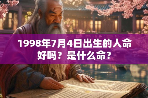 1998年7月4日出生的人命好吗？是什么命？