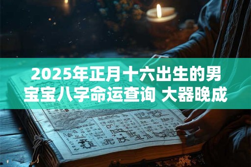 2025年正月十六出生的男宝宝八字命运查询 大器晚成不可气馁