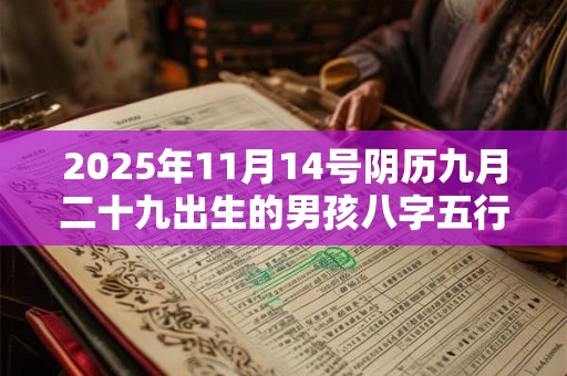 2025年11月14号阴历九月二十九出生的男孩八字五行起名字