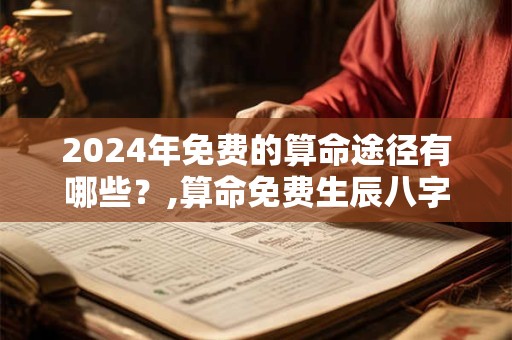 2024年免费的算命途径有哪些？,算命免费生辰八字2024年运势