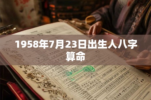 1958年7月23日出生人八字算命 1958年7月23日出生人八字算命