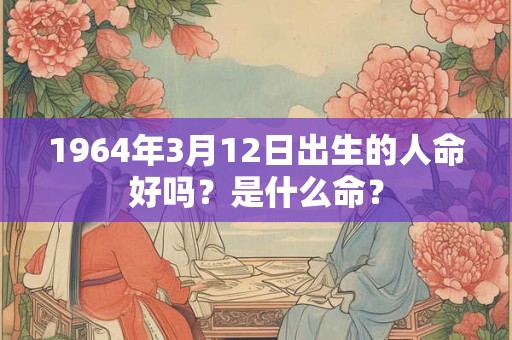 1964年3月12日出生的人命好吗？是什么命？