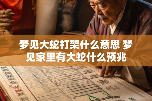 梦见大蛇打架什么意思 梦见家里有大蛇什么预兆