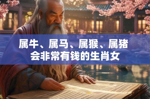 属牛、属马、属猴、属猪 会非常有钱的生肖女