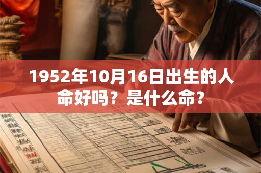 1952年10月16日出生的人命好吗？是什么命？