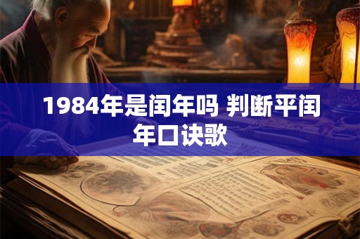 1984年是闰年吗 判断平闰年口诀歌 1984年是闰年吗 判断平闰年口诀歌