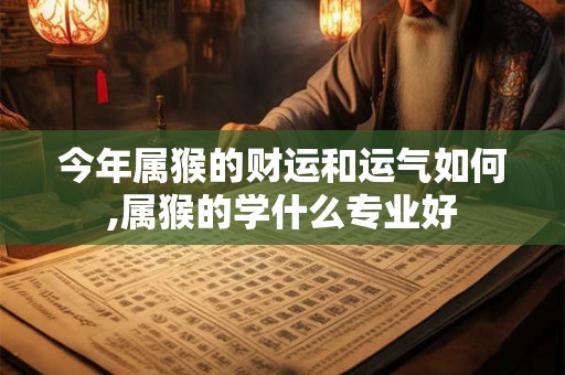 今年属猴的财运和运气如何,属猴的学什么专业好