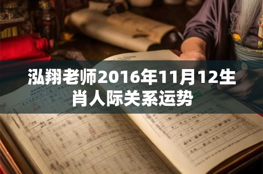 泓翔老师2016年11月12生肖人际关系运势