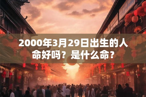 2000年3月29日出生的人命好吗？是什么命？