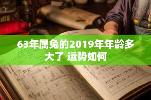 63年属兔的2019年年龄多大了 运势如何