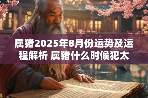 属猪2025年8月份运势及运程解析 属猪什么时候犯太岁