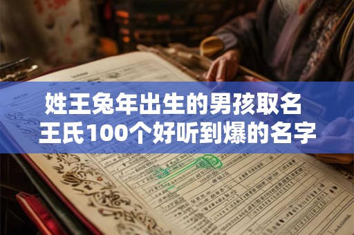 姓王兔年出生的男孩取名 王氏100个好听到爆的名字