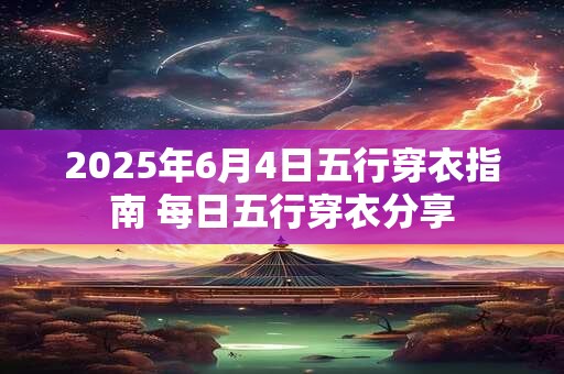 2025年6月4日五行穿衣指南 每日五行穿衣分享 2025年6月4日五行穿衣指南 每日五行穿衣分享