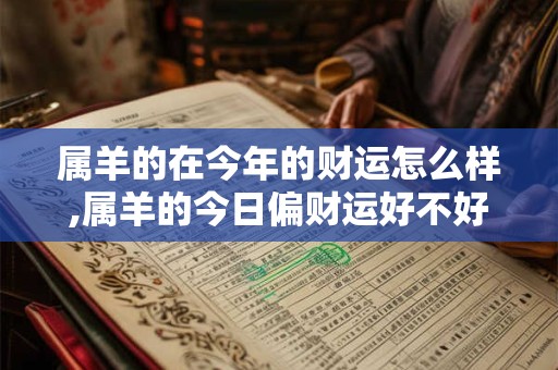 属羊的在今年的财运怎么样,属羊的今日偏财运好不好