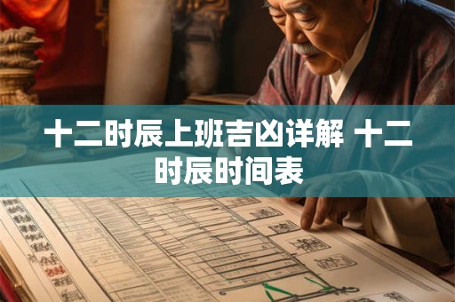 十二时辰上班吉凶详解 十二时辰时间表