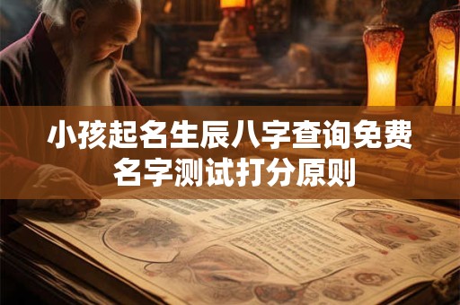 小孩起名生辰八字查询免费 名字测试打分原则