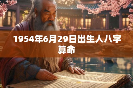 1954年6月29日出生人八字算命