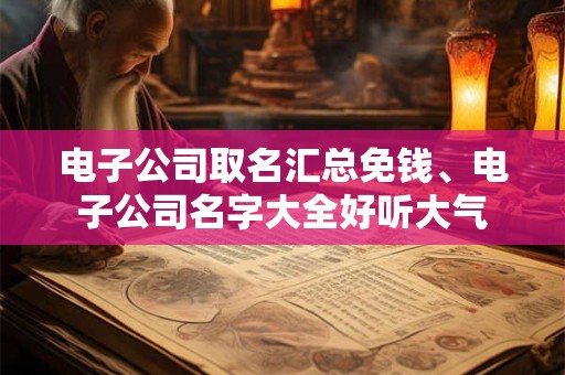 电子公司取名汇总免钱、电子公司名字大全好听大气