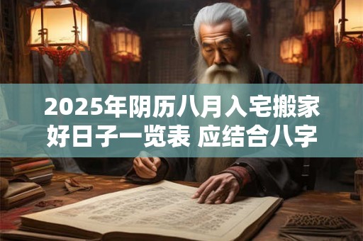 2025年阴历八月入宅搬家好日子一览表 应结合八字查询