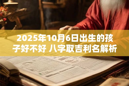 2025年10月6日出生的孩子好不好 八字取吉利名解析
