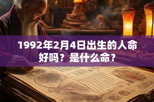 1992年2月4日出生的人命好吗？是什么命？