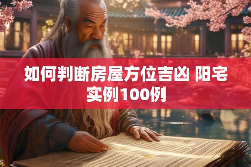 如何判断房屋方位吉凶 阳宅实例100例