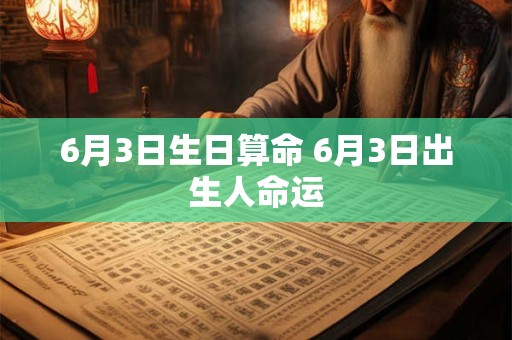6月3日生日算命 6月3日出生人命运