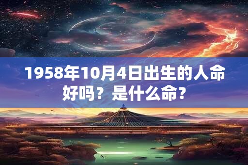 1958年10月4日出生的人命好吗？是什么命？