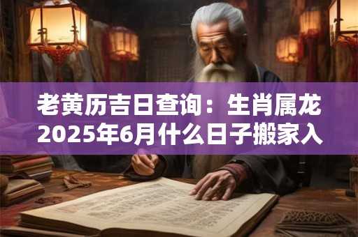 老黄历吉日查询：生肖属龙2025年6月什么日子搬家入宅好
