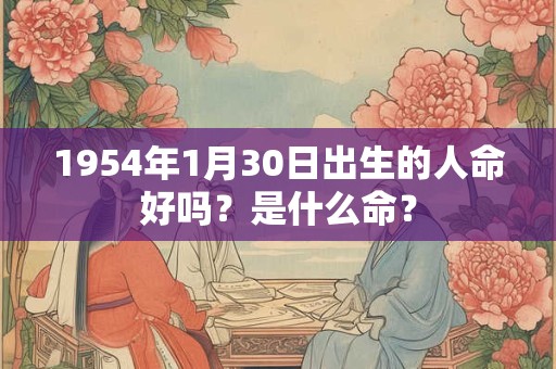 1954年1月30日出生的人命好吗？是什么命？