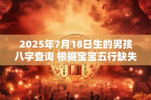 2025年7月18日生的男孩八字查询 根据宝宝五行缺失起名字