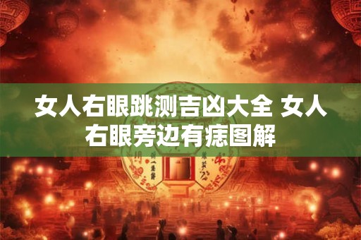 女人右眼跳测吉凶大全 女人右眼旁边有痣图解