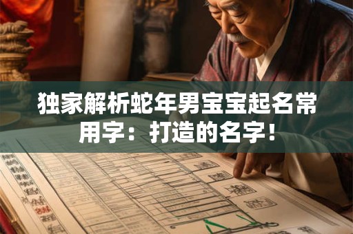 独家解析蛇年男宝宝起名常用字：打造的名字！