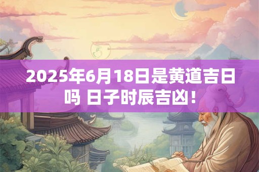 2025年6月18日是黄道吉日吗 日子时辰吉凶！