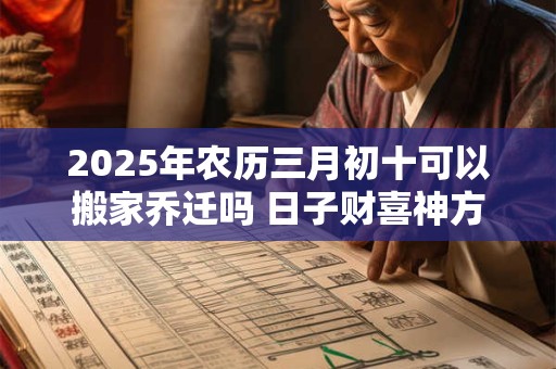 2025年农历三月初十可以搬家乔迁吗 日子财喜神方位