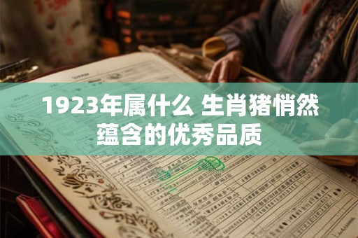 1923年属什么 生肖猪悄然蕴含的优秀品质